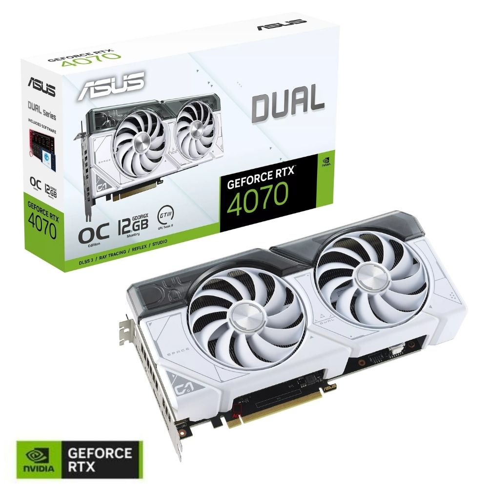 Asus%20Dual%20GeForce%20RTX%204070%20OC%20DUAL-RTX4070-O12G-WHITE%20GDDR6X%20192Bit%20DX12%20DLSS%203%20Ekran%20Kartı