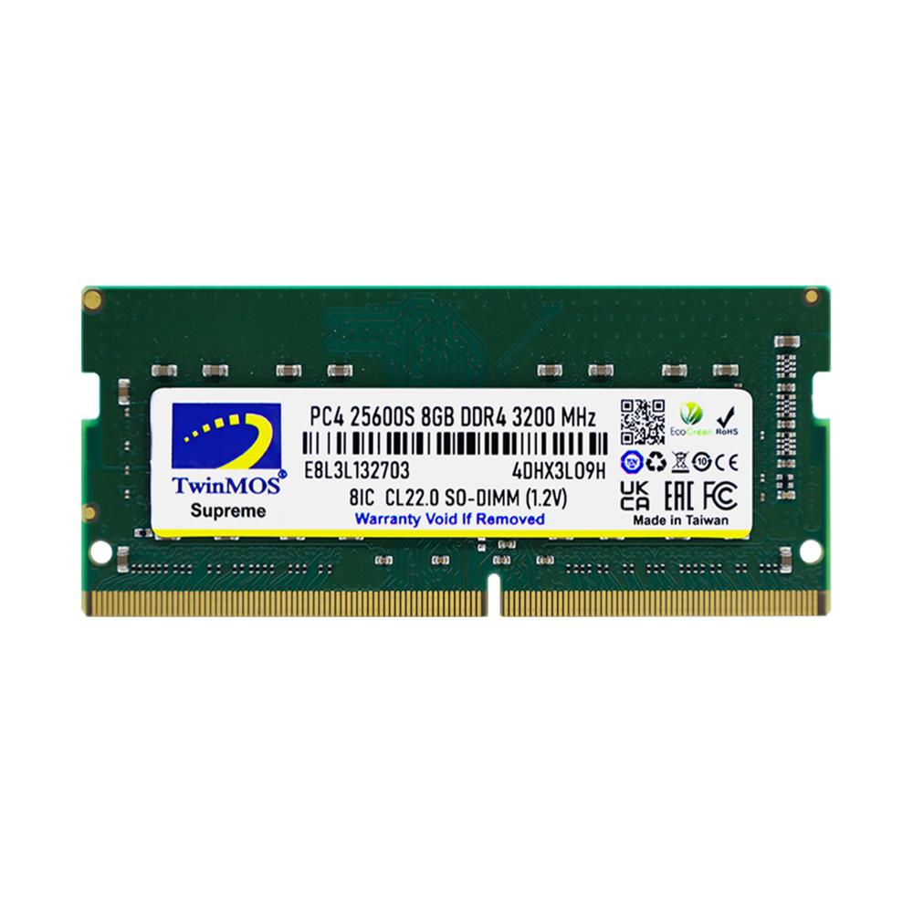 TwinMOS%208%20GB%20DDR4%203200MHz%20CL22%201.2V%20SODIMM%20(MDD48GB3200N)%20Notebook%20Ram