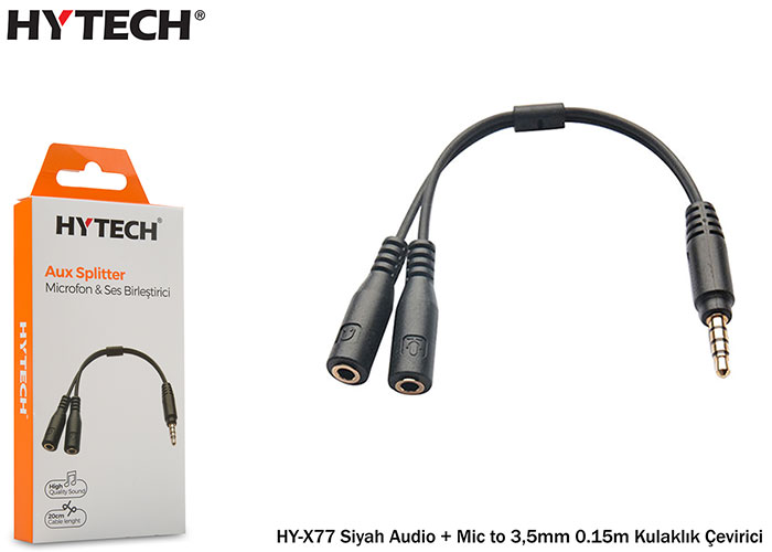 Hytech%20HY-X77%20Siyah%20Audio%20+%20Mic%20to%203,5mm%200.15m%20Kul