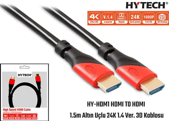 Hytech%20HY-HDM1%20HDMI%20TO%20HDMI%201.5m%20Altın%20Uçlu%2024K%201.4%20Ver.%203D%20Kablosu