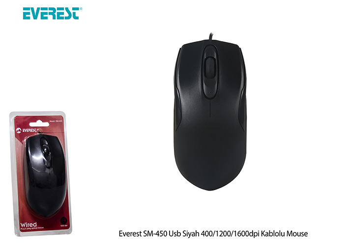 Everest%20SM-450%20Usb%20Siyah%20400-1200-1600dpi%20Kablolu%20Mouse