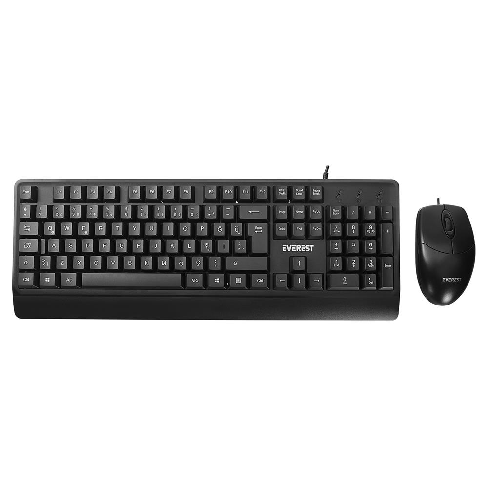 Everest%20KM-619%20Siyah%20Usb%20Q%20Standart%20Klavye%20+%20Mouse%20Set