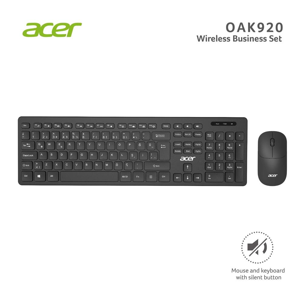 Acer%20OAK-920%20Siyah%20Kablosuz%20Sessiz%20Tuşlu%20%202.4%20Ghz%20Klavye%20Moue%20Set%20(%20Mouse%201200Dpı)