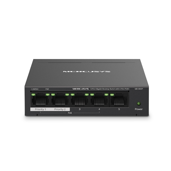 Tp-Link%20Mercusys%20MS105GP%205%20Port%2010-100-1000%20Mbps%20Poe+%20Switch%20Metal%20Kasa