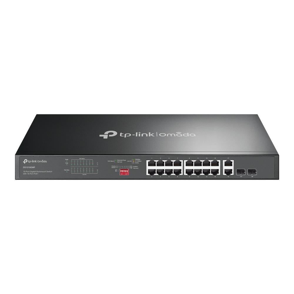 Omada%20Tp-Link%20DS1018GMP%2016%20Port%2010-100-1000%20Poe+%20Switch%202%20Port%20SFP%20Çelik%20Kasa%20Rack%20Mount