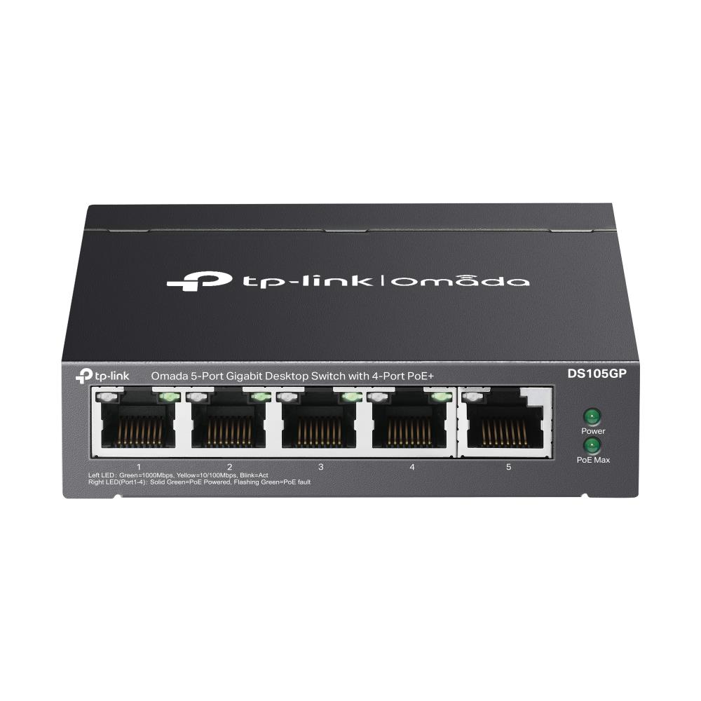 Omada%20Tp-Link%20DS105GP%205%20Port%2010-100-1000%20Poe+%20Switch%20Çelik%20Kasa%20Rack%20Mount