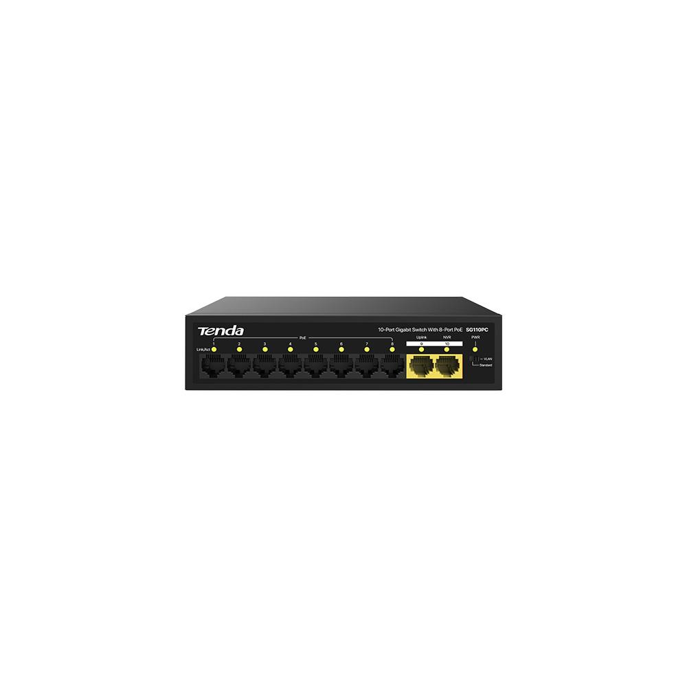 Tenda%20SG110PC%2010%20Port%208%20Port%20Poe+%2010-100-1000%20Mbps%20+%202%20Port%20Uplink%20Switch%20Çelik%20Kasa%20Rack%20Mount