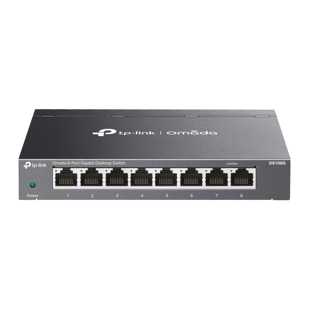 Omada%20Tp-Link%20DS108G%208%20Port%2010-100-1000%20Mbps%20Switch%20Çelik%20Kasa%20Rack%20Mount