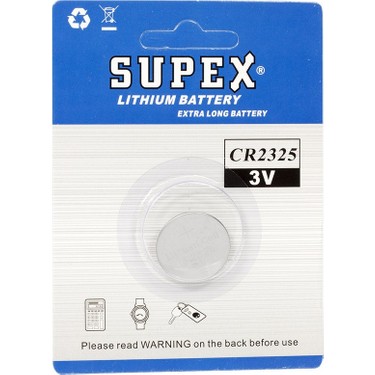 Supex%20CR2325%203V%20Lityum%20Tekli%20Paket%20Pil