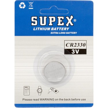 Supex%20CR2330%203V%20Lityum%20Tekli%20Paket%20Pil