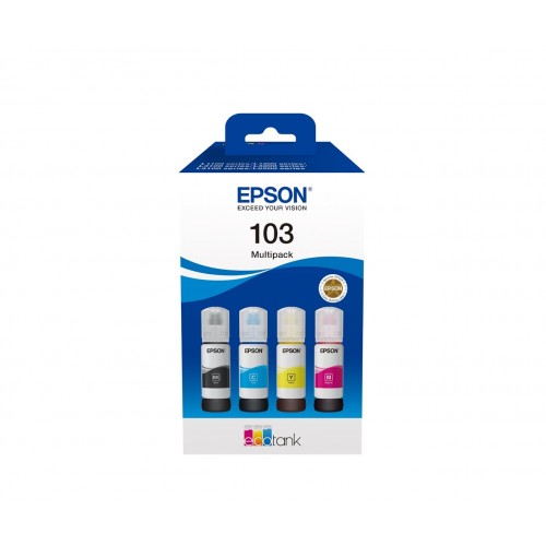 Epson%20103%20Cyan-Magenta-Yellow-Black%20Mavi-Kırmızı-Sarı-Siyah%20T00S6%204lü%20Multipack%20Kartuş