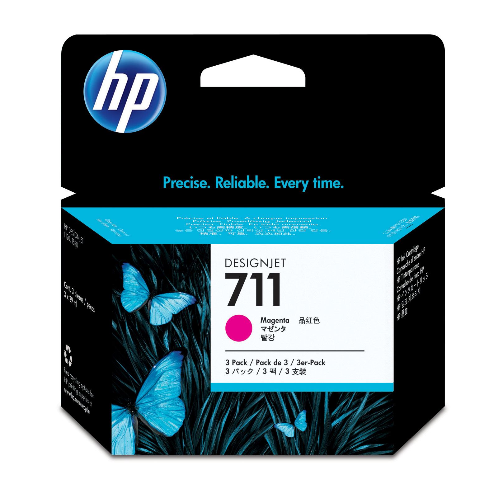 HP%20711%20Magenta%20Kırmızı%2029ML%203lü%20Plotter%20Kartuş%20Seti%20CZ135A