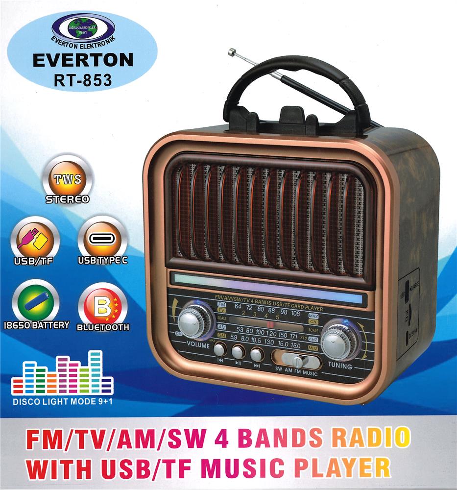 Everton%20Rt-853%20%20Bluetooth%20Fm-Usb-Tf-Aux%20Şarjlı%20Nostaljik%20Radyo