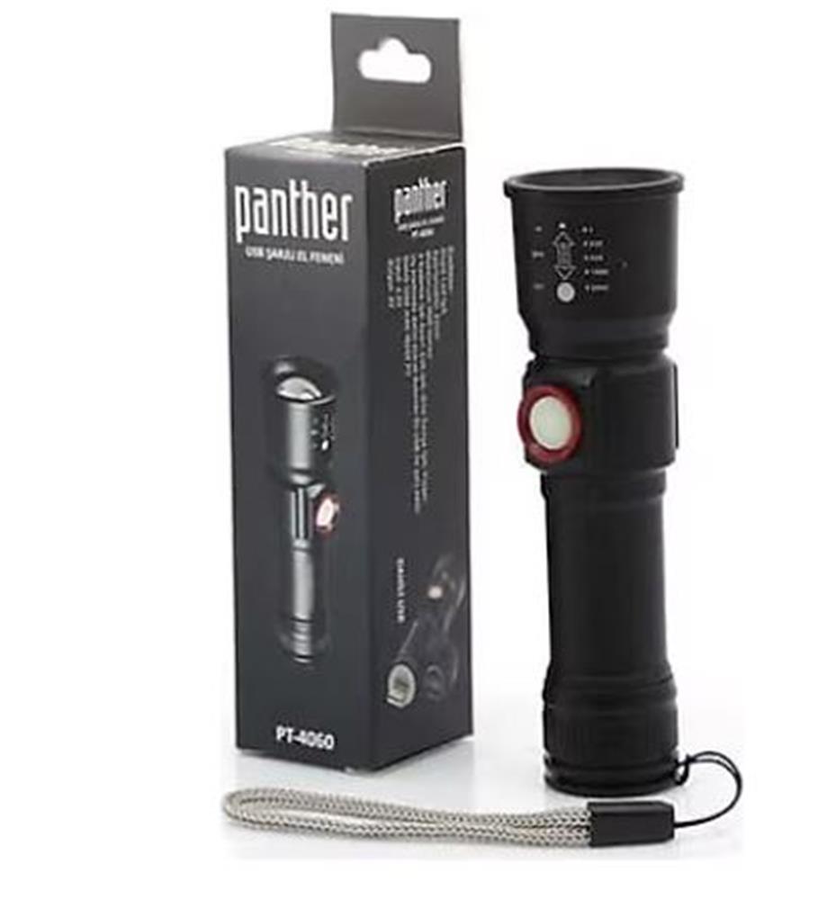 Panther%20PT-4060%20LED%20Şarjlı%20Metal%20El%20Feneri