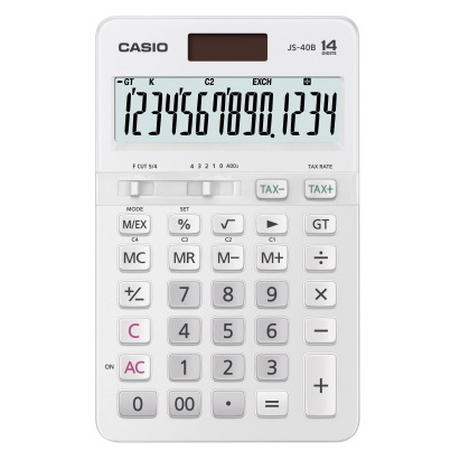 Casio%20JS-40B-WE%20Beyaz%20Profesyonel%2014%20Hane%20Masa%20Üstü%20Hesap%20Makinesi