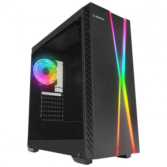 AZTECH AZT101 B 5 x RGB Fan Uzakdan Kumanda Siyah Akvaryum Gamin Kasa Temper Cam , RGB Switch