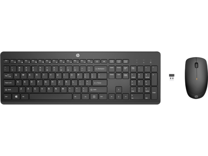 HP 235 1Y4D0AA Siyah Kablosuz Klavye Mouse Seti 2,4 GHz 1600 DPI (2 x AAA (keyboard); 1 x AA Mouse)