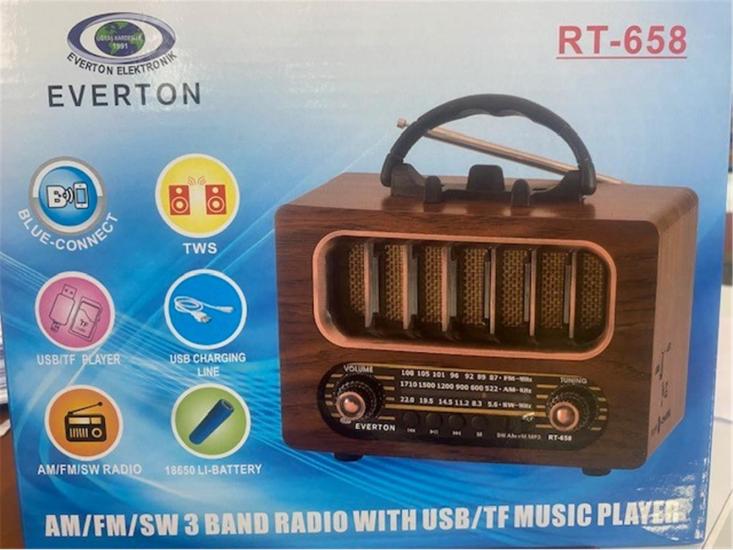 Everton Rt-658  Bluetooth Fm-Usb-Tf-Aux Şarjlı Nostaljik Radyo