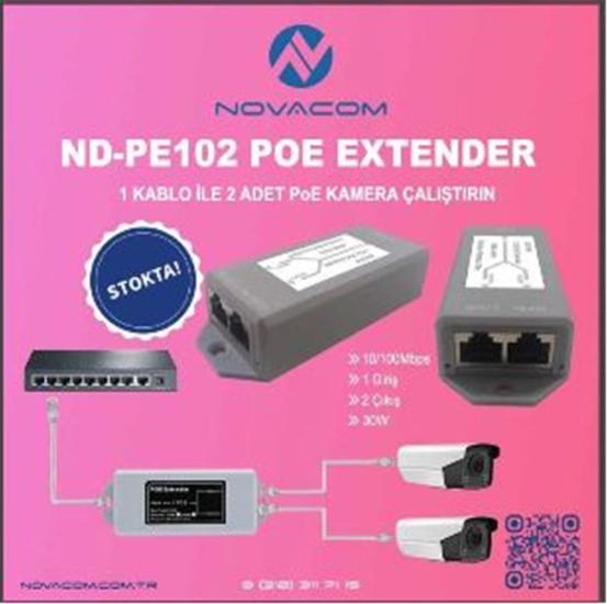 Nova ND-PE102GW 10-100-1000 Mbps 1 İnput 2 Output 30W Dış Ortam
