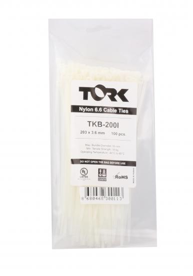 Tork TRK-250-3,5mm Beyaz 100lü Kablo Bağı